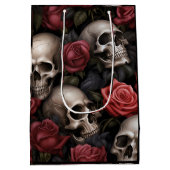Sac Cadeau Moyen Fleur et crânes (Dos)