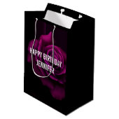 Sac Cadeau Moyen Fleur gothique violet-rouge rose (Dos Angle)