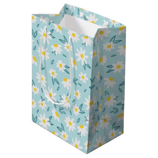 Sac Cadeau Moyen fleur marguerite tendance (Dos Angle)