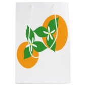 Sac Cadeau Moyen Fleur orange (Devant)