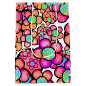 Sac Cadeau Moyen Fleur rétro funky (Dos)