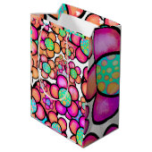 Sac Cadeau Moyen Fleur rétro funky (Dos Angle)