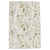 Sac Cadeau Moyen Fleur sauvage botanique rustique Noël (Devant)