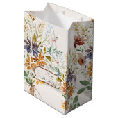 Sac Cadeau Moyen Fleur sauvage d'automne (Devant Angle)