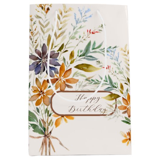 Sac Cadeau Moyen Fleur sauvage d'automne (Devant)