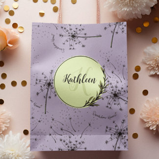 Sac Cadeau Moyen Fleur Sauvage Violette Délicate Baisers de Pissenl