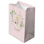 Sac Cadeau Moyen Fleurs blanches de luxe Gold Première Sainte Commu (Dos Angle)