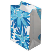 Sac Cadeau Moyen Fleurs bleues d'origine (Devant Angle)