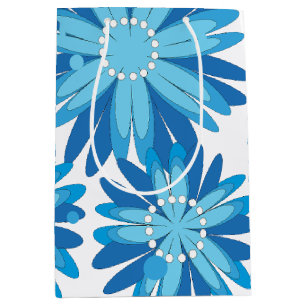 Sac Cadeau Moyen Fleurs bleues d'origine