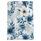 Sac Cadeau Moyen Fleurs bleues et beiges (Dos)