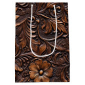 Sac Cadeau Moyen Fleurs Brown Western Cowgirl (Dos)