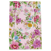 Sac Cadeau Moyen Fleurs colorées motif (Devant)