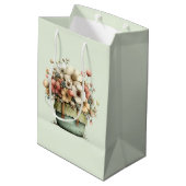 Sac Cadeau Moyen Fleurs dans un pot confortable mignon (Dos Angle)