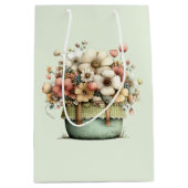 Sac Cadeau Moyen Fleurs dans un pot confortable mignon (Devant)