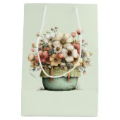 Sac Cadeau Moyen Fleurs dans un pot confortable mignon (Dos)