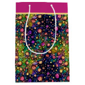 Sac Cadeau Moyen Fleurs d'aquarelle colorée motif (Devant)