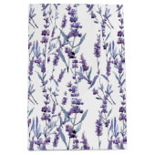 Sac Cadeau Moyen Fleurs d'aquarelle violette Lavender (Devant)