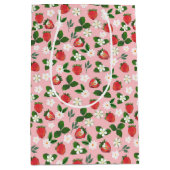 Sac Cadeau Moyen Fleurs de fraises sucrées Aquarelle Florale (Devant)