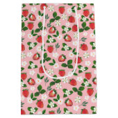 Sac Cadeau Moyen Fleurs de fraises sucrées Aquarelle Florale (Dos)