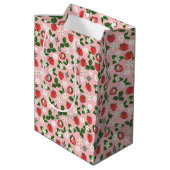 Sac Cadeau Moyen Fleurs de fraises sucrées Aquarelle Florale (Dos Angle)