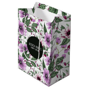 Sac Cadeau Moyen Fleurs de lavande avec feuilles verts sans soudure