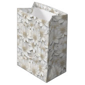 Sac Cadeau Moyen Fleurs de lotus blanches (Devant Angle)