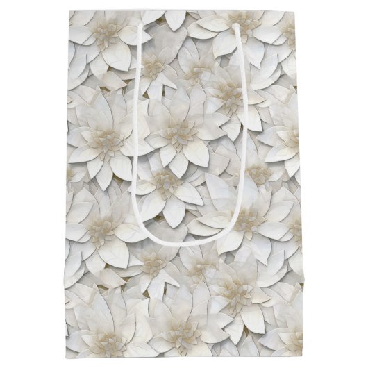 Sac Cadeau Moyen Fleurs de lotus blanches (Dos)