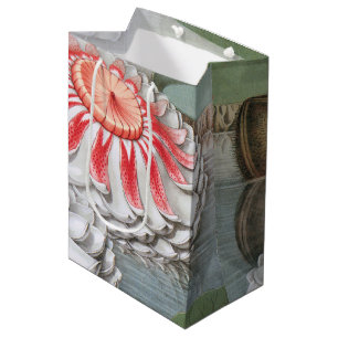 Sac Cadeau Moyen Fleurs de nénuphars vintage, nénuphars dans un éta