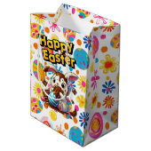 Sac Cadeau Moyen Fleurs de Pâques (Dos Angle)