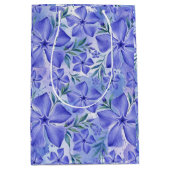 Sac Cadeau Moyen Fleurs de Pervenche Bleu Violet Fleurs de Vinca (Devant)