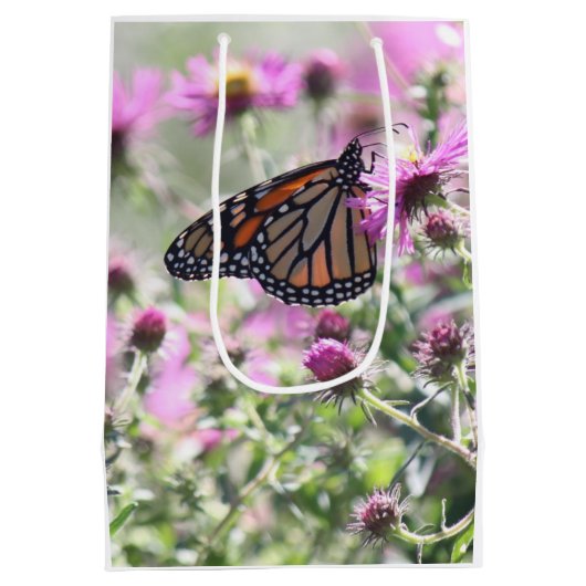 Sac Cadeau Moyen Fleurs de prés papillons et violets (Dos)