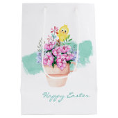 Sac Cadeau Moyen Fleurs de printemps avec poussins de Pâques (Dos)