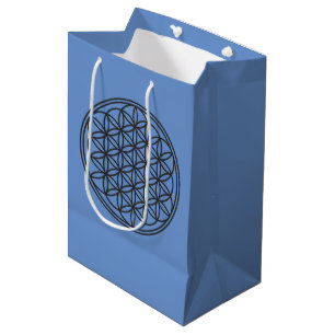Sac Cadeau Moyen FLEURS DE VIE - Symbole de géométrie sacrée plan 1