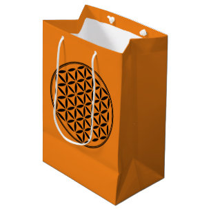 Sac Cadeau Moyen FLEURS DE VIE - Symbole de géométrie sacrée plein 