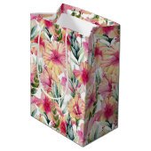 Sac Cadeau Moyen Fleurs d'Hibiscus pour 90e anniversaire (Dos Angle)