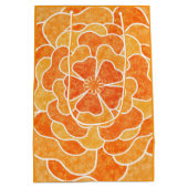 Sac Cadeau Moyen Fleurs florales abstraites sans couture colo blanc (Dos)