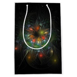 Sac Cadeau Moyen Fleurs imaginaires fractales douces et tendres