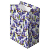 Sac Cadeau Moyen Fleurs Iris Violettes (Dos Angle)