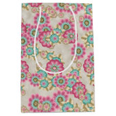 Sac Cadeau Moyen Fleurs japonaises Abstraites uniques Motif d'art (Devant)