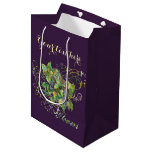 Sac Cadeau Moyen fleurs lilas