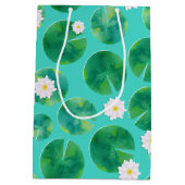 Sac Cadeau Moyen Fleurs Lys d'Eau Blanche & Motif Lily Pad (Dos)