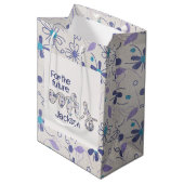 Sac Cadeau Moyen Fleurs pour la fête de mariage de Mme (Devant Angle)