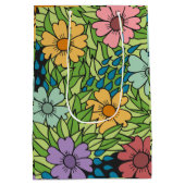 Sac Cadeau Moyen Fleurs rétro d'anniversaire personnalisées multico (Dos)