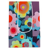 Sac Cadeau Moyen Fleurs rétro mod (Dos)