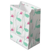 Sac Cadeau Moyen Fleurs roses joli abstrait (Devant Angle)