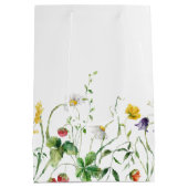 Sac Cadeau Moyen Fleurs sauvages d'anniversaire en blanc (Dos)