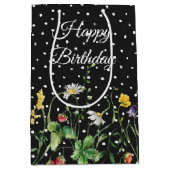 Sac Cadeau Moyen Fleurs sauvages d'anniversaire en Pois (Devant)