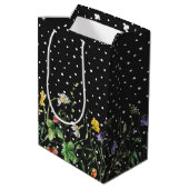 Sac Cadeau Moyen Fleurs sauvages d'anniversaire en Pois (Dos Angle)