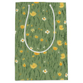 Sac Cadeau Moyen Fleurs sauvages D'Été Sur Le Vert (Devant)