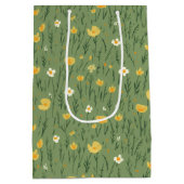 Sac Cadeau Moyen Fleurs sauvages D'Été Sur Le Vert (Dos)